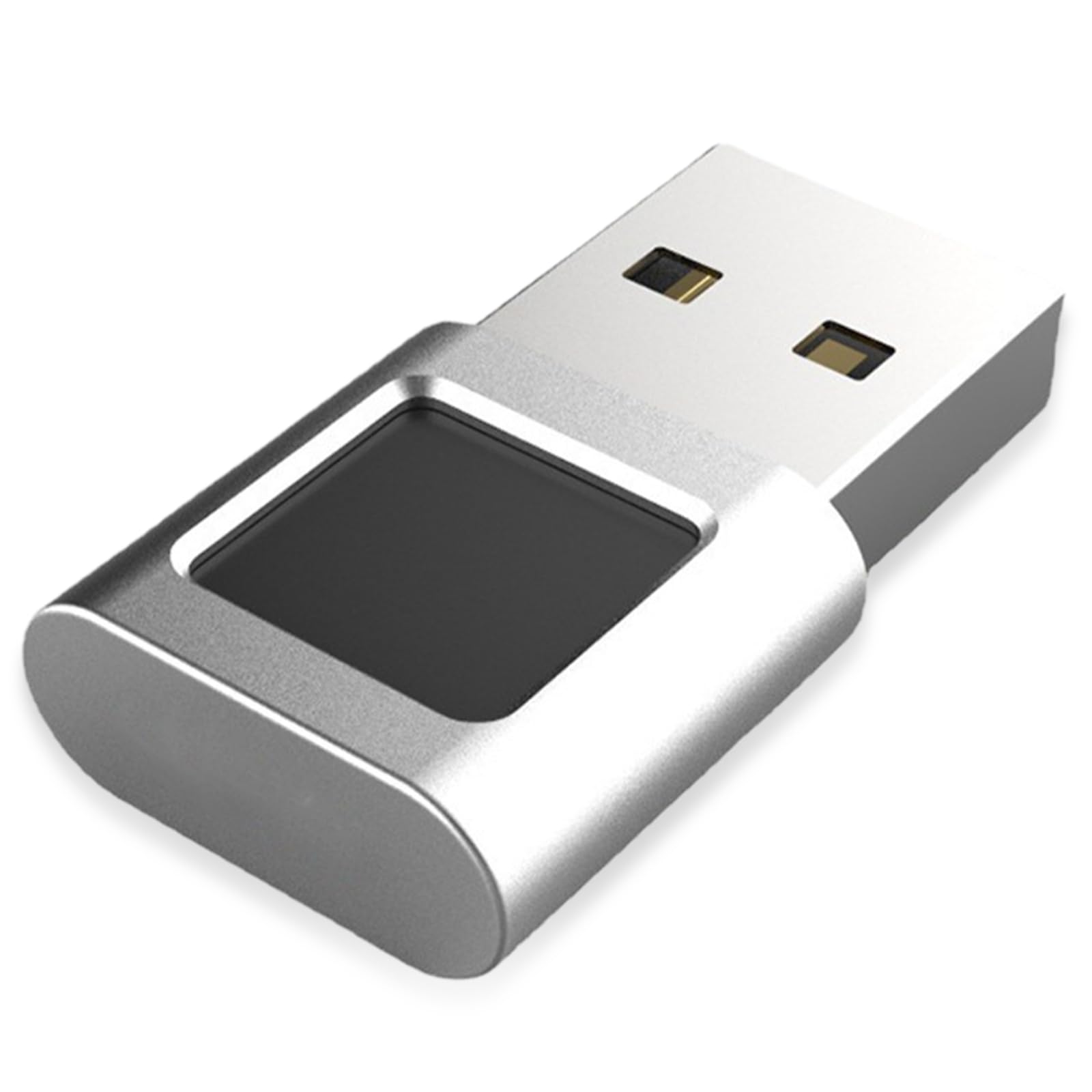 Sensor de huellas dactilares USB para PC, 360°, lector de huellas dactilares USB hasta 10 ID, lector de huellas dactilares biométrico para Windows 10 Hello, Plug & Play Fingerprint Key, plata