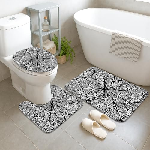 Ensemble rideau de douche imperméable moderne 183x183 motif feuille géométrique - 6