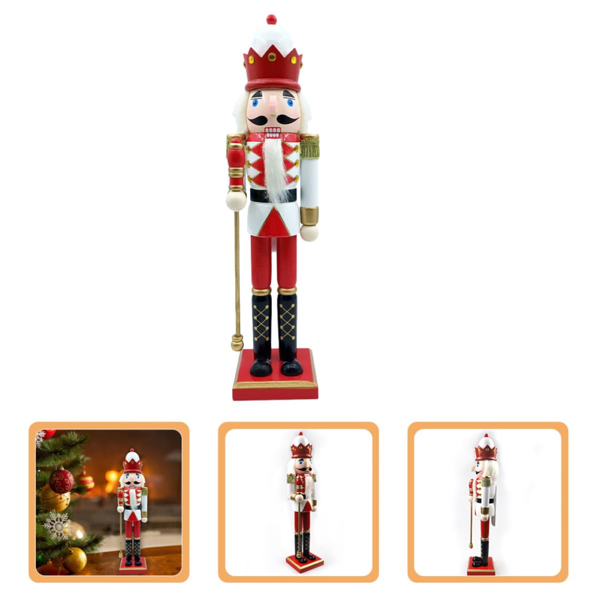 Sewroro Cascanueces de Madera Navideño, Soldado Decorativo para Escritorio