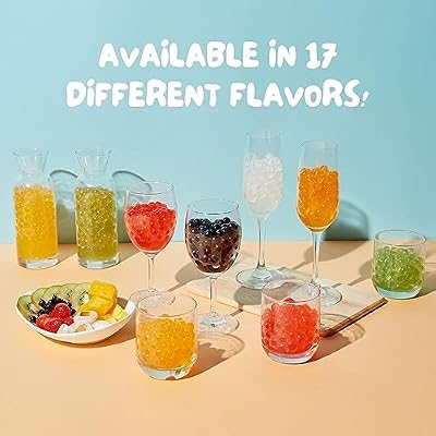 Bossen Bursting Boba Pure25 filled with a refreshing fruity liquid that creates a burst of flavor in your mouth Make in Taiwan 7.04 lb Each Pack (4 packs, Kiwi)