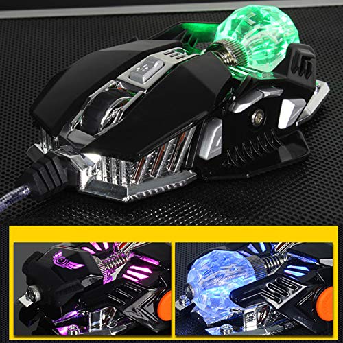 Gaming Mouse,Ergonomic USB Computer Mouse,Wired Competitive Optics Gaming Mouse,Wired USB Mechanical Glowing Crystal Ball Aggravated Computer Accessories(1) - Thumbnail 2