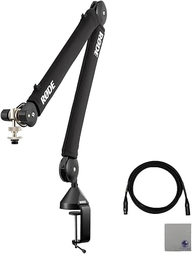 Miniatura 8 de Rode PSA1+ Pro Studio Boom Arm para podcasting y transmisión con cable XLR de grado profesional y paño de pulido StreamEye