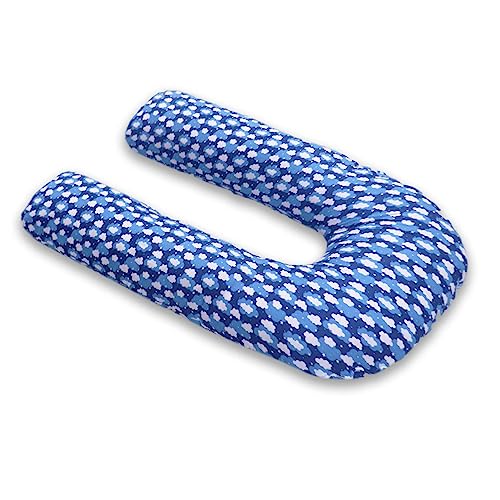 Image of COOZLY U Shaped Pregnancy Pillow | Maternity Pillow | 100% Cotton Removable Covers| Premium PregnoCare Fibres (U Super Premium, Clouds)