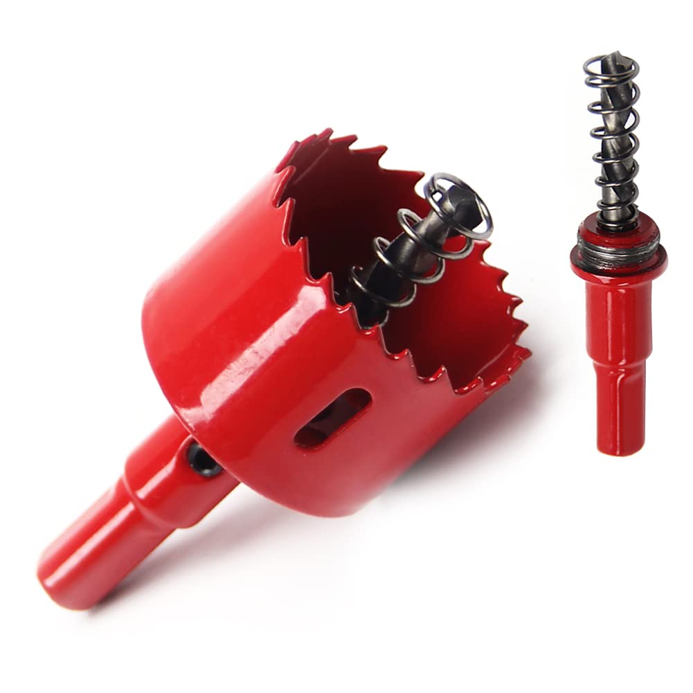 Utoolmart Bimetal 40mm | 1-9/16" Hole Saw Drill Bit, 25mm/1" Cutting Depth Drill Sheet Metal Drywall Circle HSS Hole Cutter with Arbor for Ceiling Light Installation