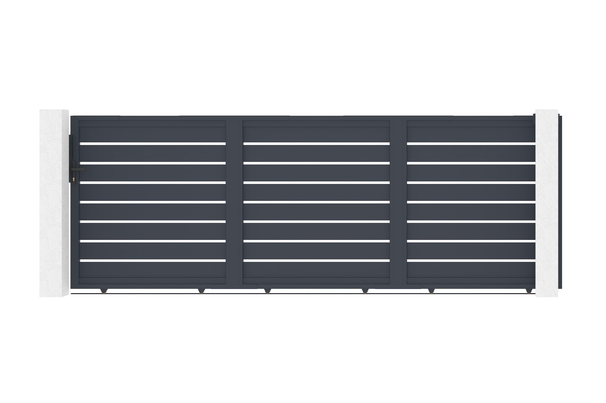 Casanoov Portail coulissant 4,​5m VOGEL H.160cm aluminium gris