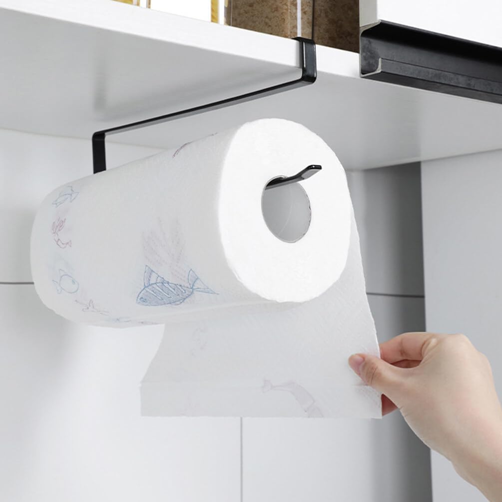 Alipis 2pcs Paper Towel Holder: Stainless Steel Kitchen Towel Holder - No Drilling Paper Towel Holder Under Cabinet for Kitchen Utility Room Pantry