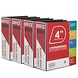Performore 4 Inch Binder 3 Ring Heavy Du...