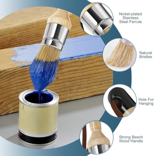 Pinceles de tiza sin pérdida de cerdas para pintar muebles de madera 4