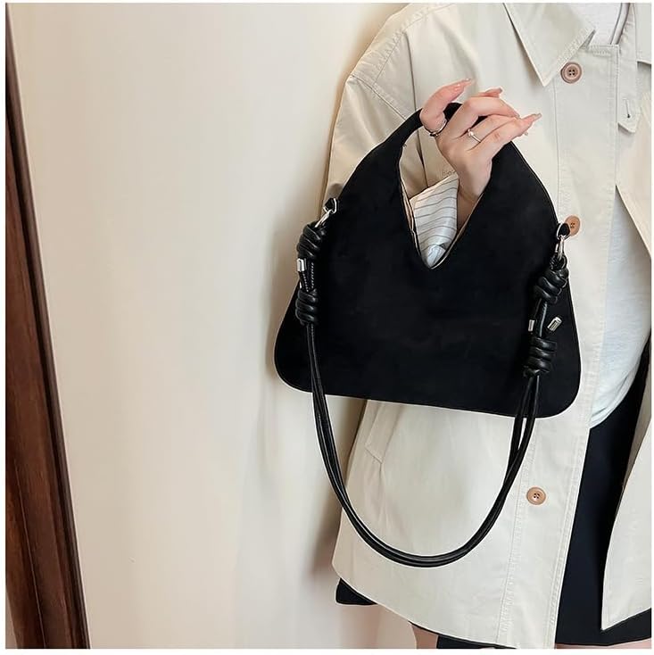 Suede Tote Bags for Women Small Shoulder Crossbody Bag Handbags Chic Purses Satchel for Travel Work - Image 3