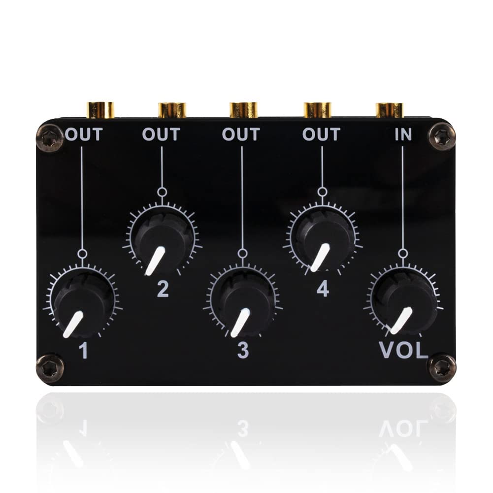 TM400 Mini frullatore stereo a 4 canali 1 in 4 Out per registrazioni in studio, mixer audio passivo piccolo e sofisticato