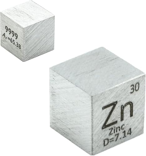 Cubo Element Cube de 0.39 pulgadas de densidad pura de 0.39 pulgadas para cazador de mesa periódica Element Collection y más (0.39 pulgadas, zinc)