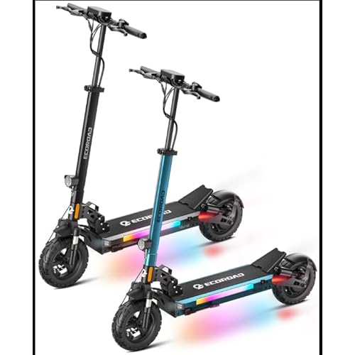 ECOROAD Electric Scooter for Adults, 1000W Peak Motor Up to 31 MPH, 37+ Miles Long Range, 10" All-Terrain Pneumatic Tires, Foldable Heavy Duty 330+ lb