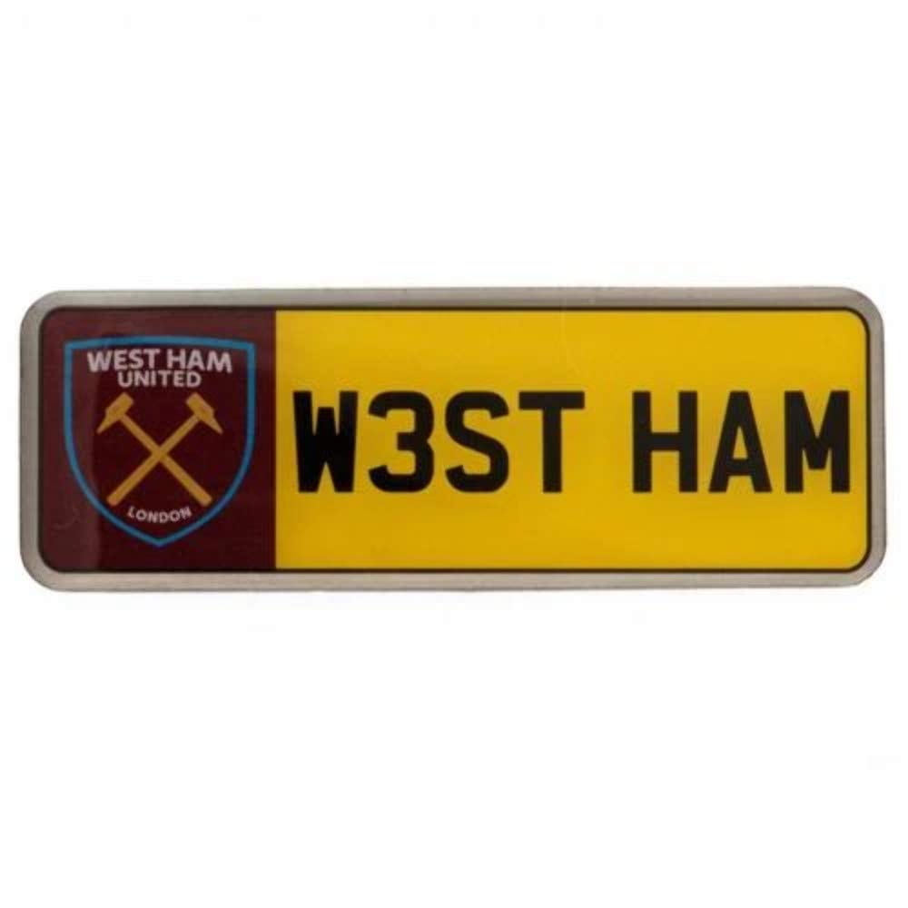 West Ham United Fc Maroon/Yellow/Black West Ham United F.c. Number Plate Badge Official Merchandise