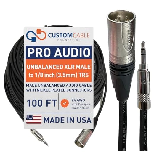 100 Foot XLR to 1/8 Inch Audio Cable