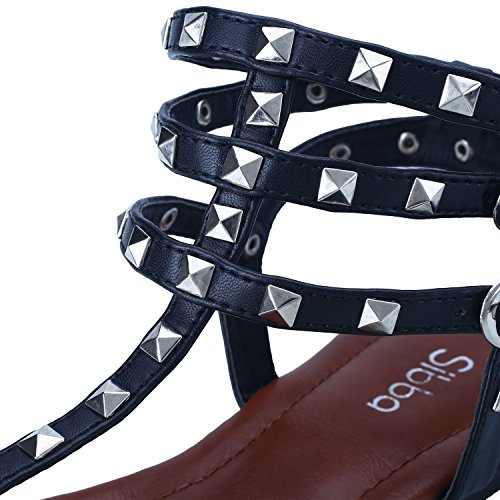 Sibba Sandali Bassi con T-Strap e Multi-Cinturino