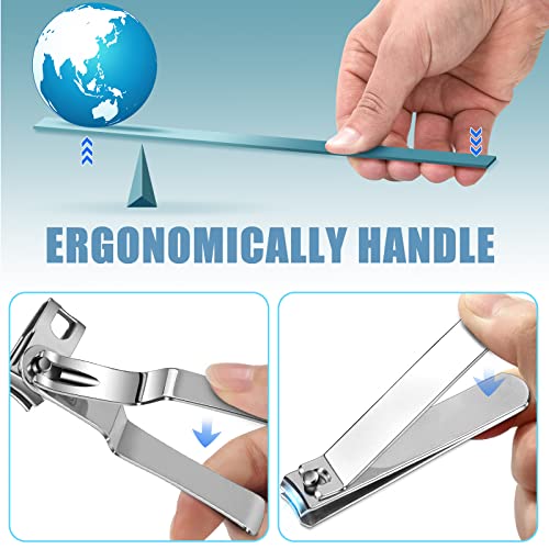 Nail Clipper Set For Fingernail & Toenail Clippers, Drmode Nail Clippers For Men Seniors With 360 Degree Rotary Head, Sharp Stainless Steel Long Handled Toe Nail Clippers With Nail File Storage Box #TOP4