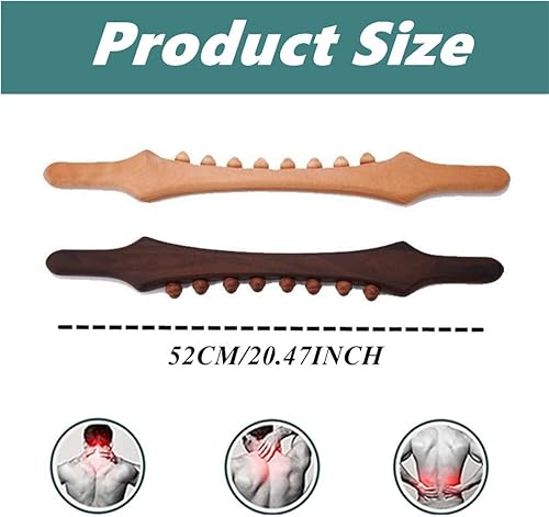 Miniatura 9 de Herramientas de masaje de madera Gua Sha, herramienta de paleta de drenaje linfático de 10 cuentas, herramienta de masaje de mano para esculpir el