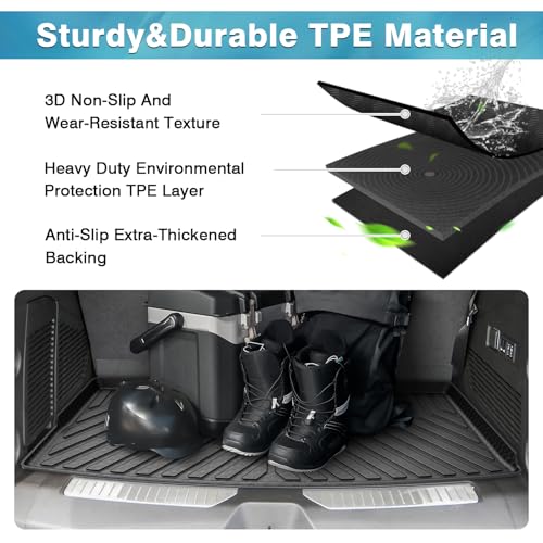 Image of Mixsuper Cargo Liner for Chevrolet Tahoe /GMC Yukon 2021-2026, All Weather Cargo Mat Trunk Liner, Behind The 3rd Row Seats, Black