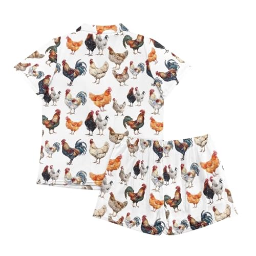Image of Women's Short Sleeve Sleepwear Pajamas Nightwear with Pockets | skin-friendly breathable material resists pilling fading and deformation after repeated washing