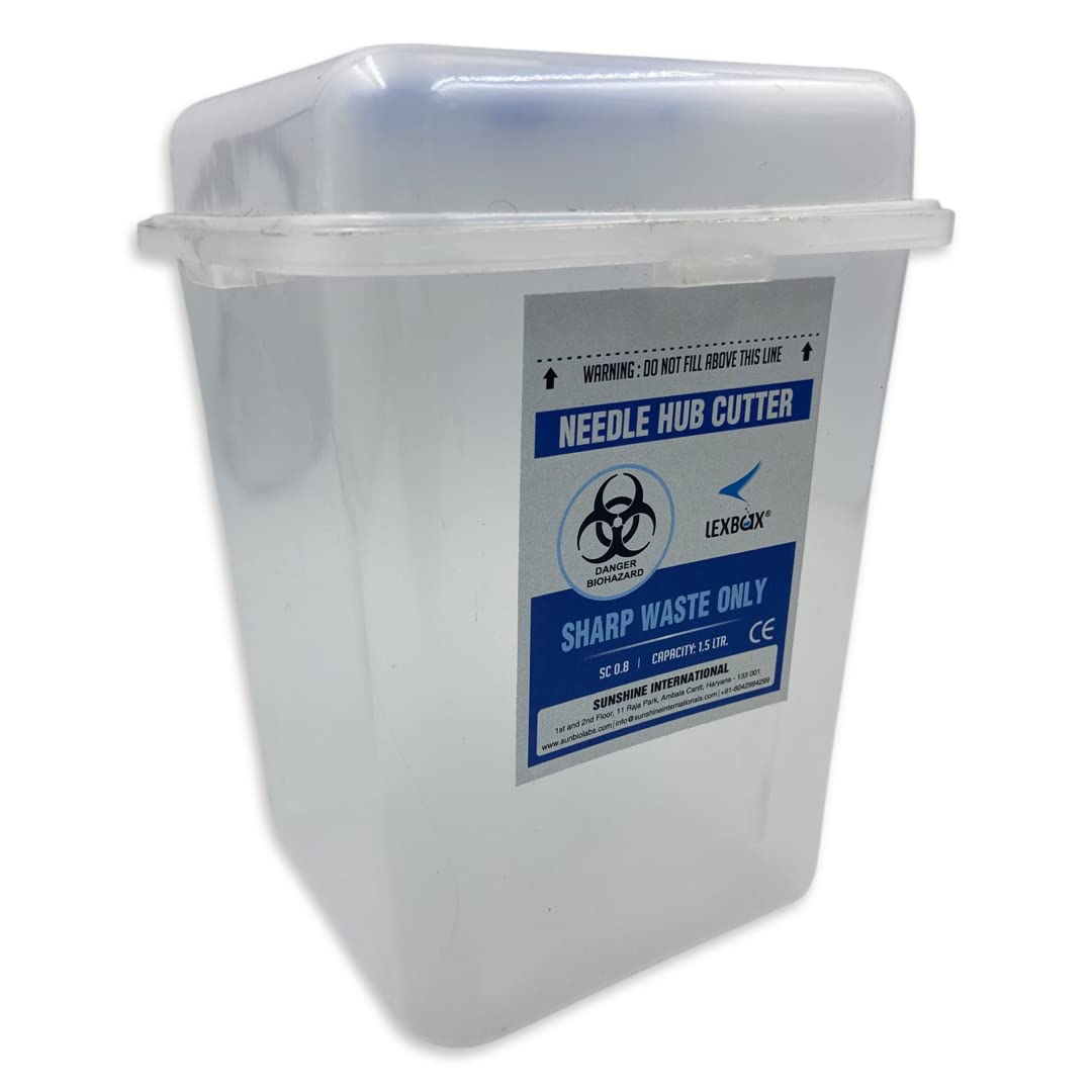 LexBax 1.5 liter needle hub cutter empty container for hospital and clinics - Pack of 2pc (B0BFFC6R6Z) Amazon Price History, Amazon Price Tracker