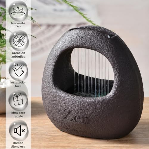 Miniatura 3 de Zen Light Scfr22-B2 - Fuente De Cortina De Lluvia Luminosa Colorida, Decoración De Ambiente Zen Relajante, Fuente De Mesa Decorativa, Idea De Regalo Insólito, Altura 23 Cm