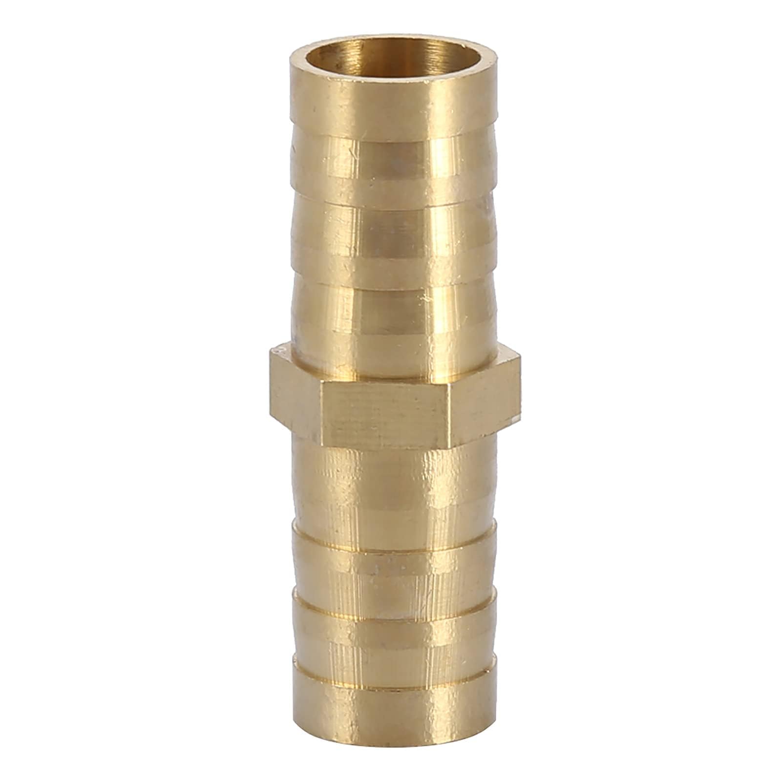 Agatige Brass Hose Barb, Brass Hose Barb Fitting Hose Barb Splicer Straight 2-Way Pipe Connector Tube Joiner Fitting 6/8/10/12/14/16/20mm(12mm 5pcs)