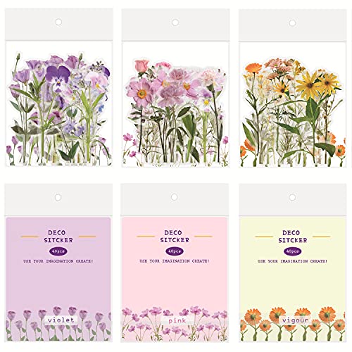 120 hojas de flores para scrapbooking, diferentes patrones, pegatinas de flores, pegatinas vintage, pegatinas para álbum de fotos Cover