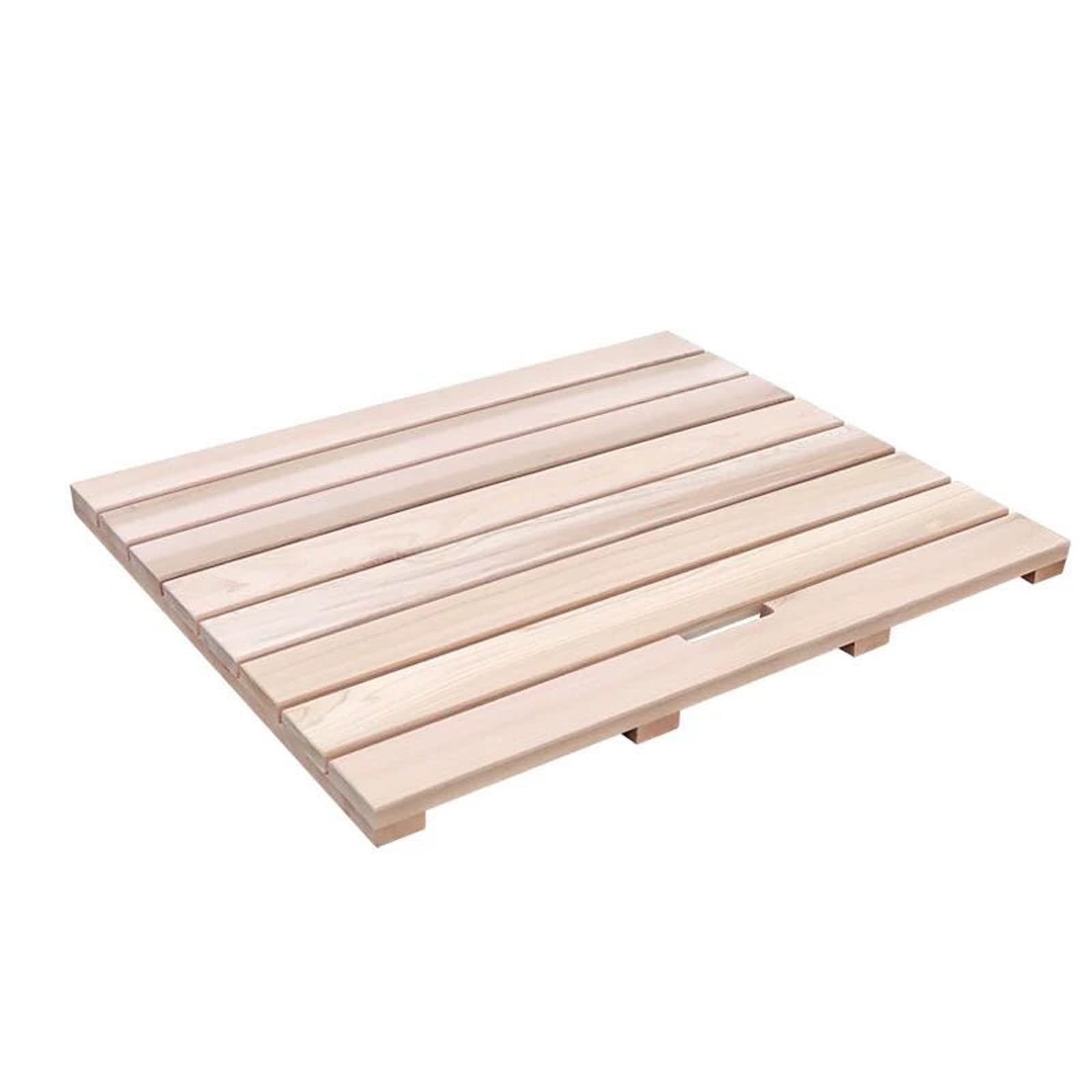 Tappeto per Piedi per Pavimento Doccia Naturale,Pedana Doccia Antiscivolo in bambù,Accessori da Bagno in bambù,Design a Doghe,per Una Facile Conservazione,con Drenaggio (75x75cm/30x30in)