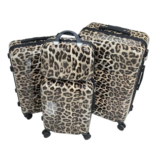 Leopard Print Pattern Luggage Set, 4 - Pieces Set with Sizes of 14 inches, 20 inches, 24 inches and 28 inches, Equipped with Silent Universal Wheels and Telescopic Trolley3