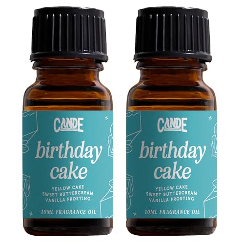 CANDECraftCo Premium Fragrance Oil – Diffuser Oils Fragrances Scented for Home, Candle Soap Making Supplies, Aromatherapy Blends for House (0.34 Fl Oz) (2-Pack, Birthday Cake)