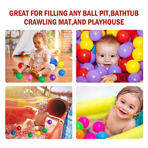 image for Gonioa Ball Pit Pack of 50 Balls Crush Proof Soft Plastic Ball for Kid