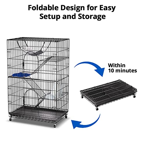 image for PawGiant 4-Tier Cat Cage 51 Inch Cat Crate Kennel Enclosure Playpen La