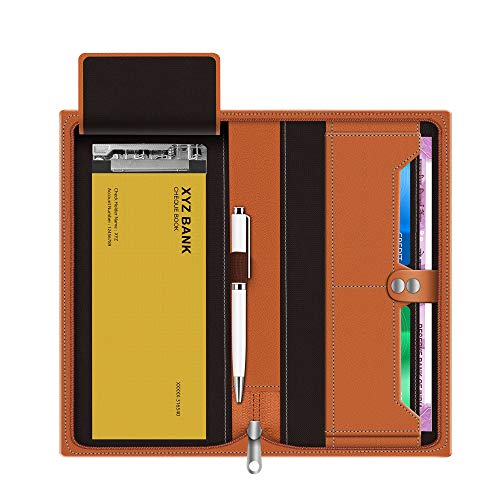 Image of FEDUS Vegan Leather Expanding Handmade Multiple Cheque Book Wallet for Cards, Women /Men - Traveling Wallet, Office & Home Document Holder