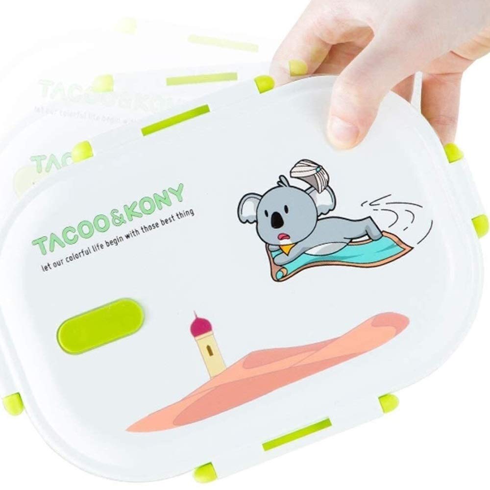 MRKU Portapranzo Bento a Prova di perdite per Studenti, in Acciaio Inossidabile 304, Stile Giapponese, con Piatto sigillato a Prova di perdite, Ideale per Ufficio e Lavoratori.