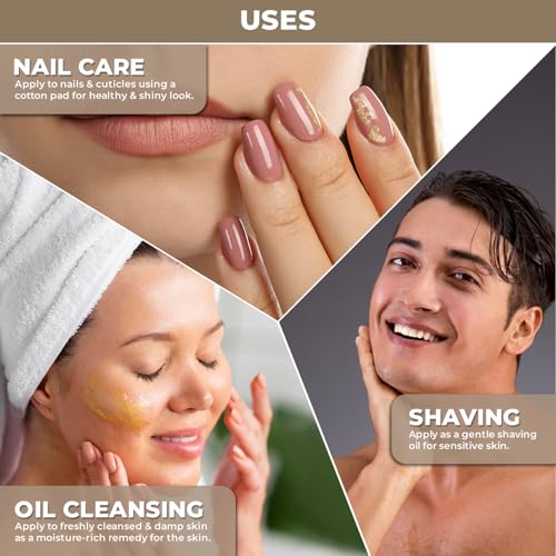 Image of 100% Plant Based Organic Rosehip Oil for Skin & Face - Pure and Cold Pressed Rose Hip Oil for Glowing, Hydrating & Nourishing Skin | Natural Moisturizer, Non-Greasy for All Skin Types