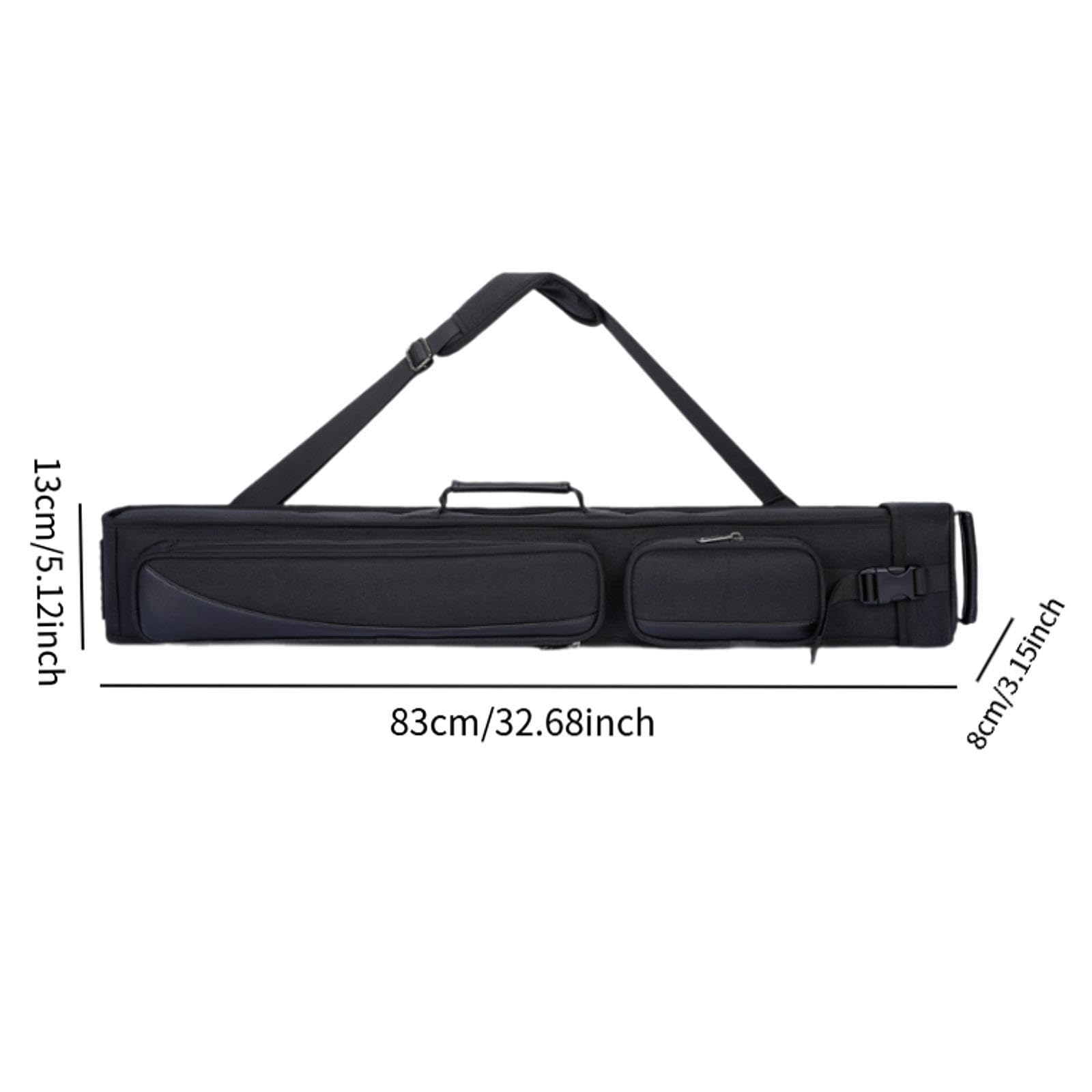 QSTDGVPW Billiard Cue Bag Cue Carry Bag Large Capacity Wearproof Waterproof Portable Sling Bag for Travel 7X Cues Billiards Supplies, Black