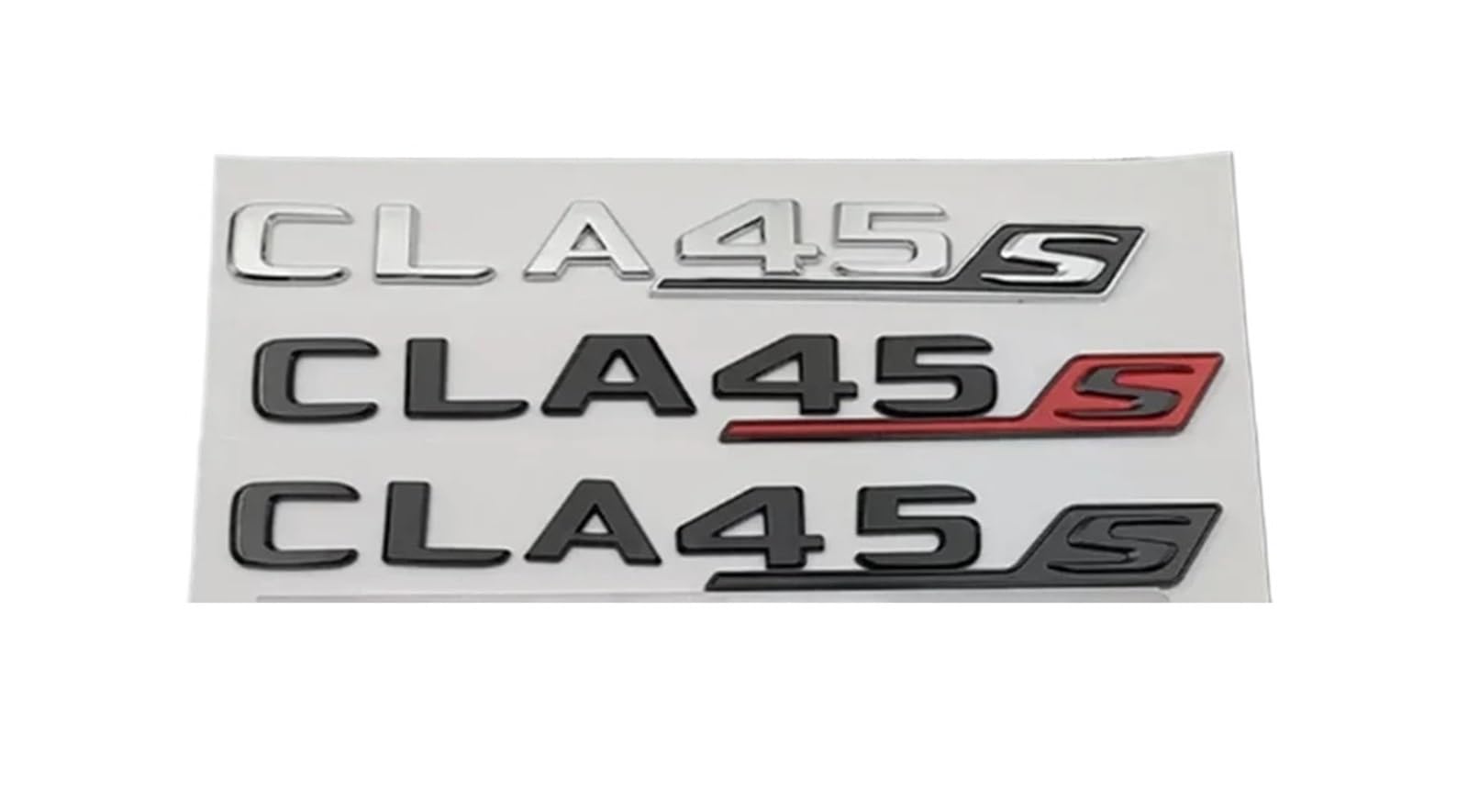 Emblema distintivo for bagagliaio, logo adesivo, lettere, accessori auto, ABS cromato 3D, CLA 45 S C117 C118 CLA45S TURBO(CLA45S Black Red)