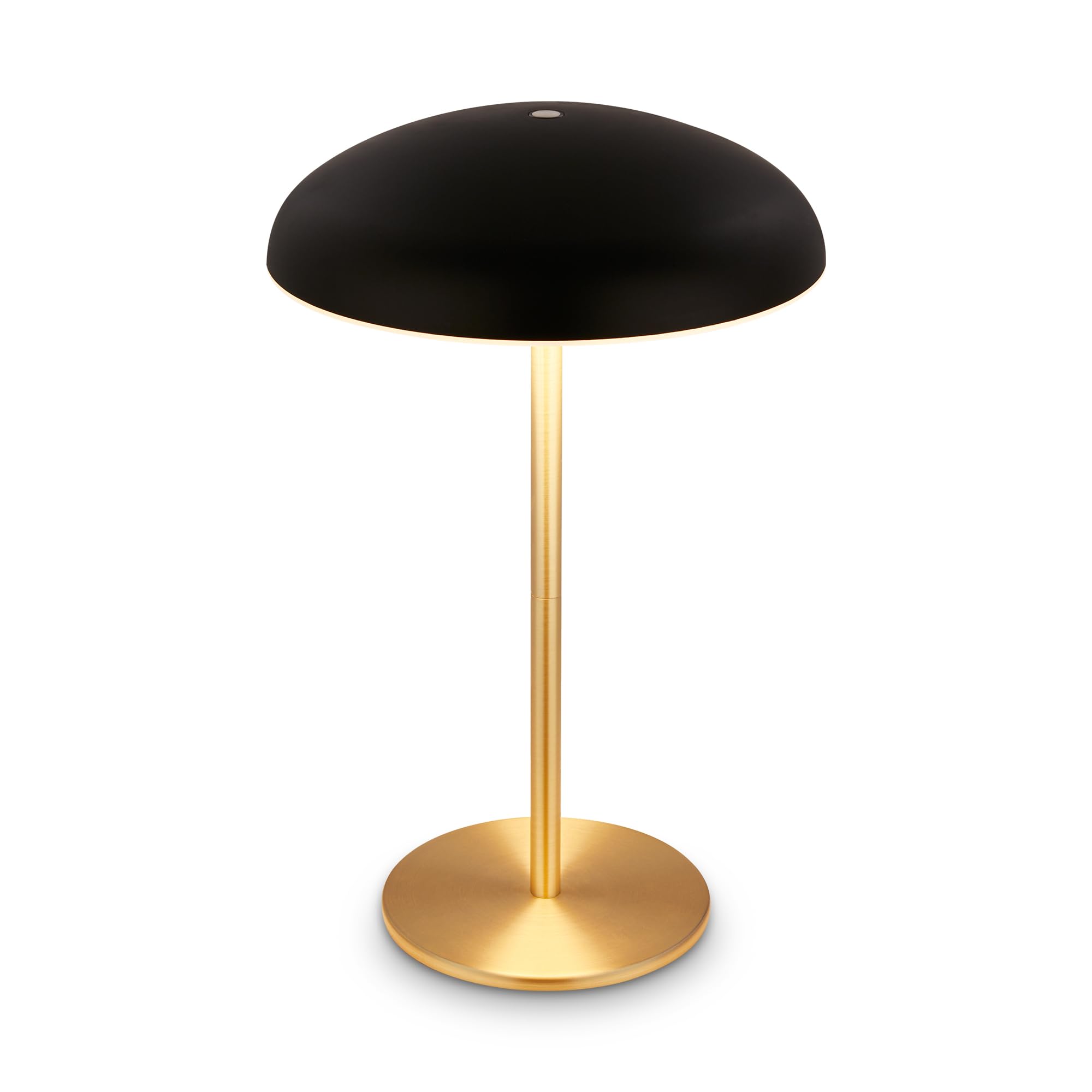 BRILONER - LED Tischlampe kabellos IP44 mit Lichtkante, Touchdimmer, Akku tauschbar, Nachttischlampe, Leselampe, LED Lampe, Dekolampe, Tischleuchte, Akkulampe, Outdoor Lampe, 19,5x30,5 cm, Schwarz