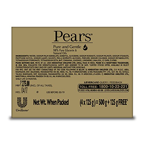 Buy Pears Pure and Gentle,125g (Pack of 4) with Free Pears Pure and Gentle,125g Online at Low Prices in India - Image 4