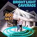 TBI Security Solar Lights Outdoor 216 LED 2200LM, 6500K, 7W - Extra-Wide Adjustable 360° 3 Heads with 3 Modes, Wireless Motion Sensor 40ft - Waterproof IP65 Spot Flood Lights Solar Powered 2200mah