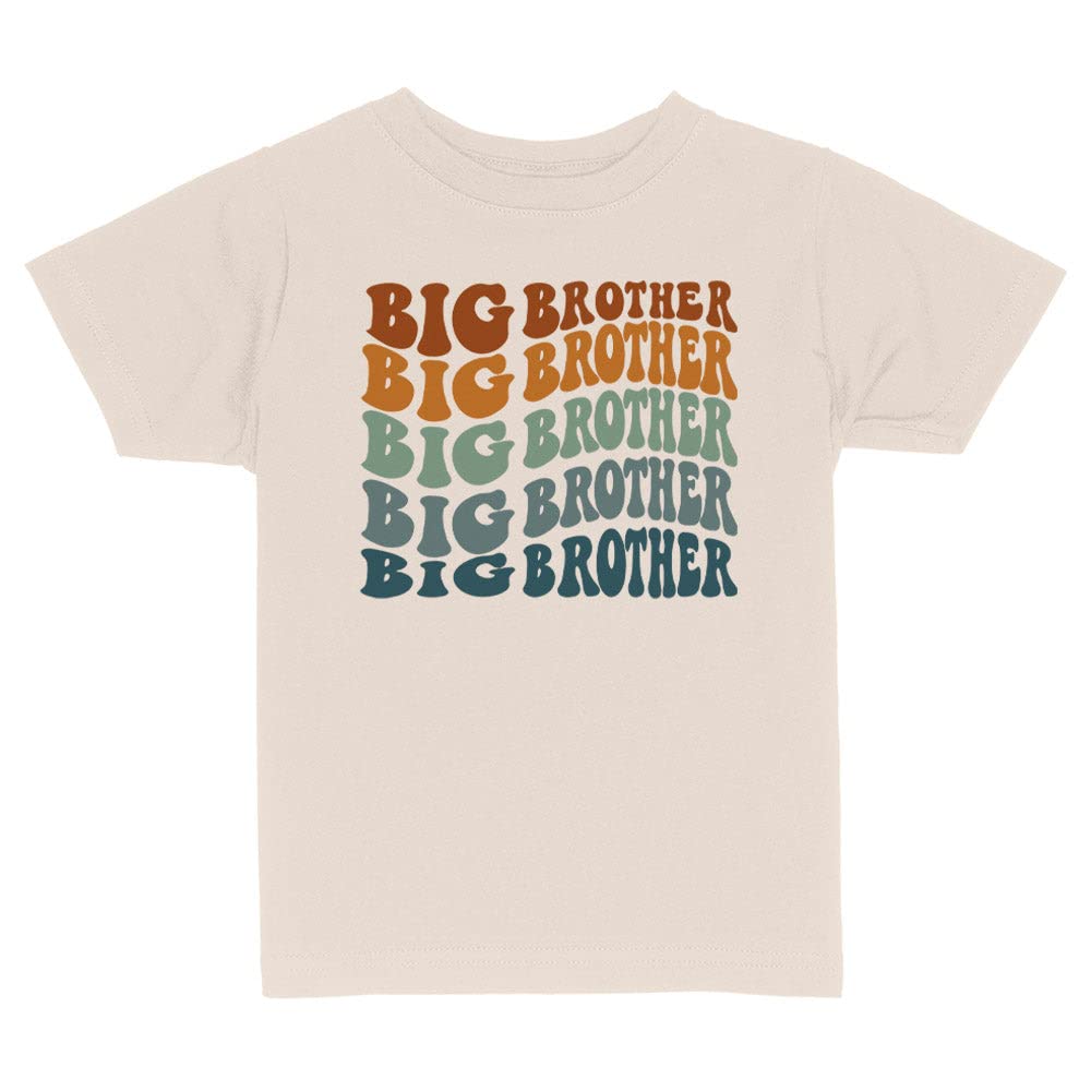Repeating Big Brother Toddler Kids T-Shirt 3T Natural