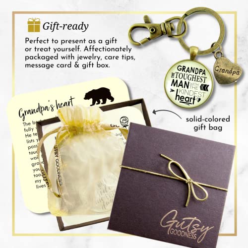 Gutsy Goodness Grandpa Keychain Toughest Man Kindest Heart Rustic Key Fob Jewelry For Him thumb #5
