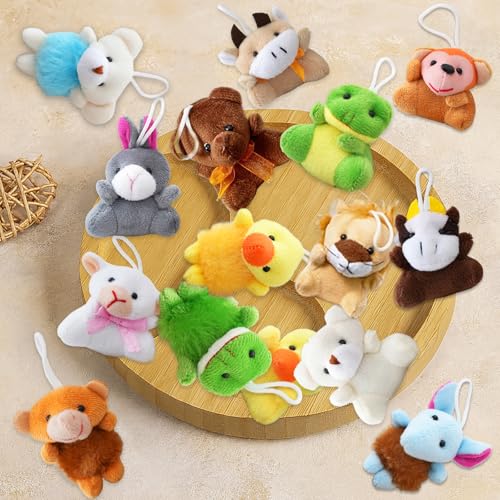 Vlecexs Mini Plüschtiere, 24PCS Mini Kuscheltier, Kleine Stofftiere, Mitgebsel Kindergeburtstag Gastgeschenke, Weihnachten Füllung, Tombola Preise, Plüsch Schlüsselanhänge, Kleine Geschenke für Kinder