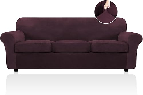 Miniatura 58 de FestiCorp Funda de sofá de terciopelo para perros, fundas elásticas para sofá, fundas gruesas para mascotas, funda para silla lavable, sillón, gris