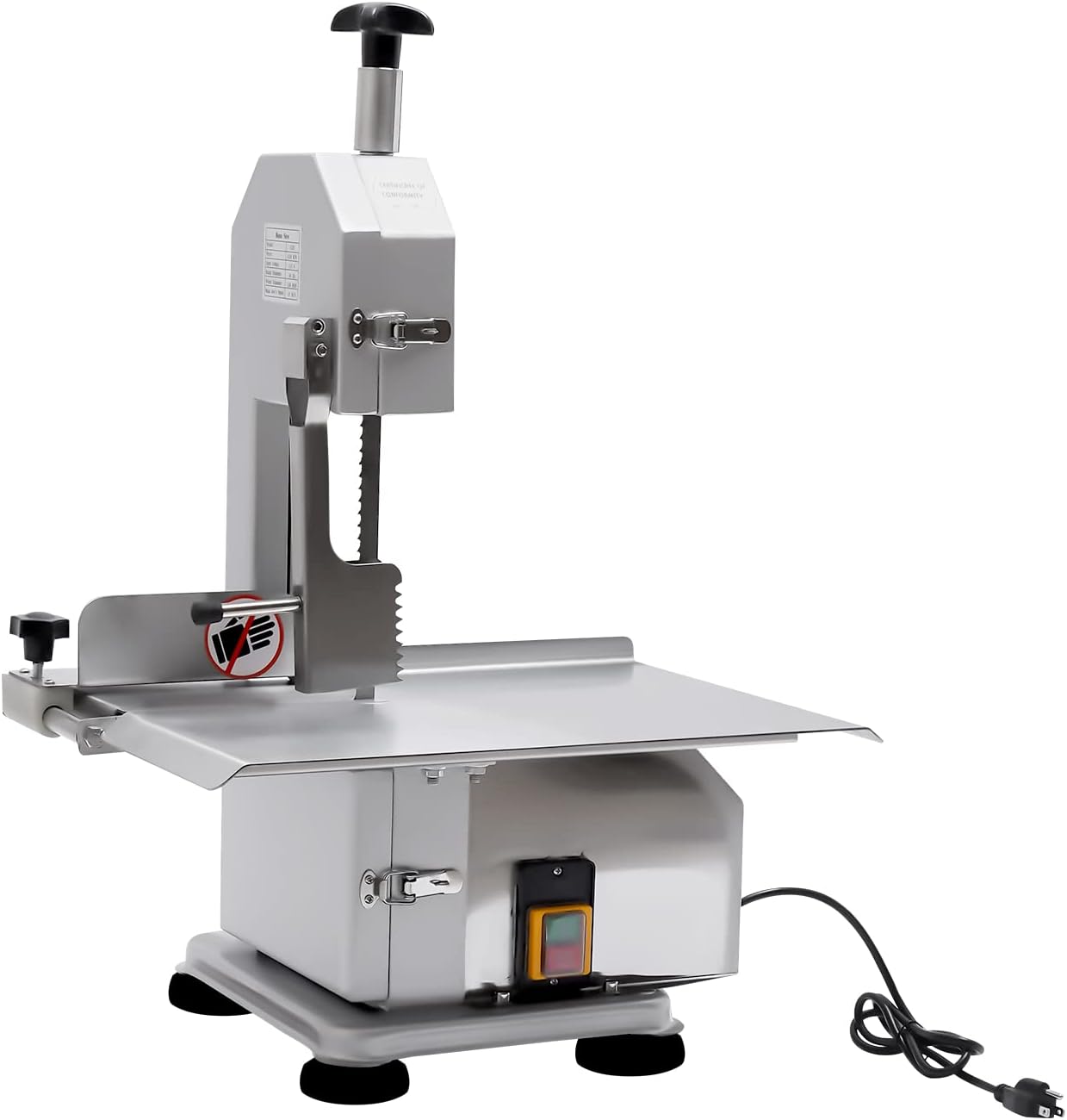 Meat Bone Sawing Machine, 650W 110V Commercial Electric Frozen Meat Steak Cutting Machine with Waterproof Safety Device