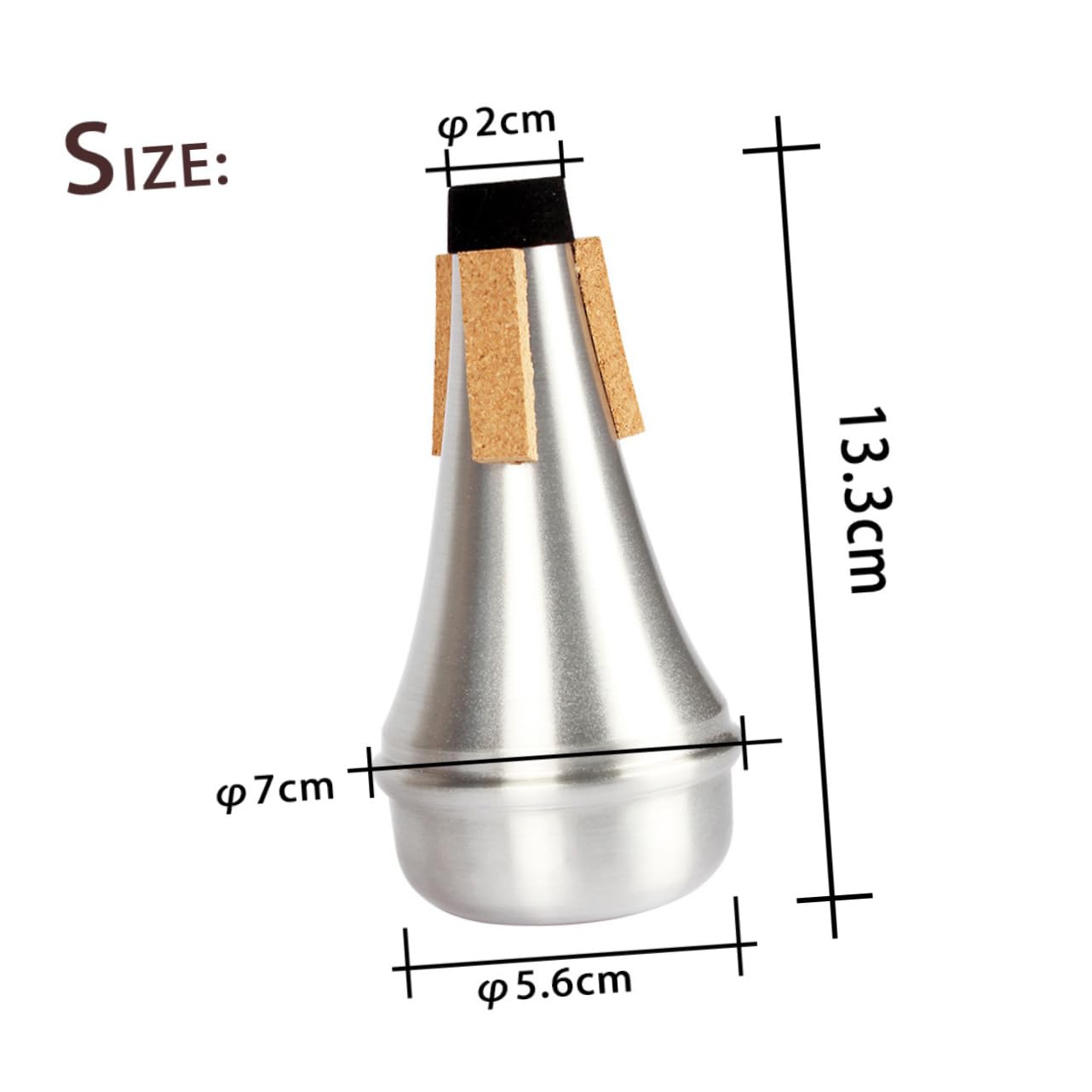 COSMEVIVI Trumpet Plunger Mute Trumpet Trombone Accessories Aluminum Trumpet Mute for Quiet Practice Sessions