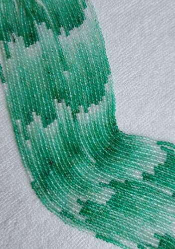 Miniatura 4 de ~~ 2 hebras de ónix verde sombreado cuentas de piedra rondelle facetada - ~ 13 pulgadas de largo ~ Cuentas de piedras semipreciosas para la