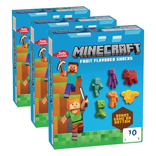 Image of Betty Crocker Minecraft Fruit Flavored Snacks 10 Count, 8 OZ (Pack of 3)