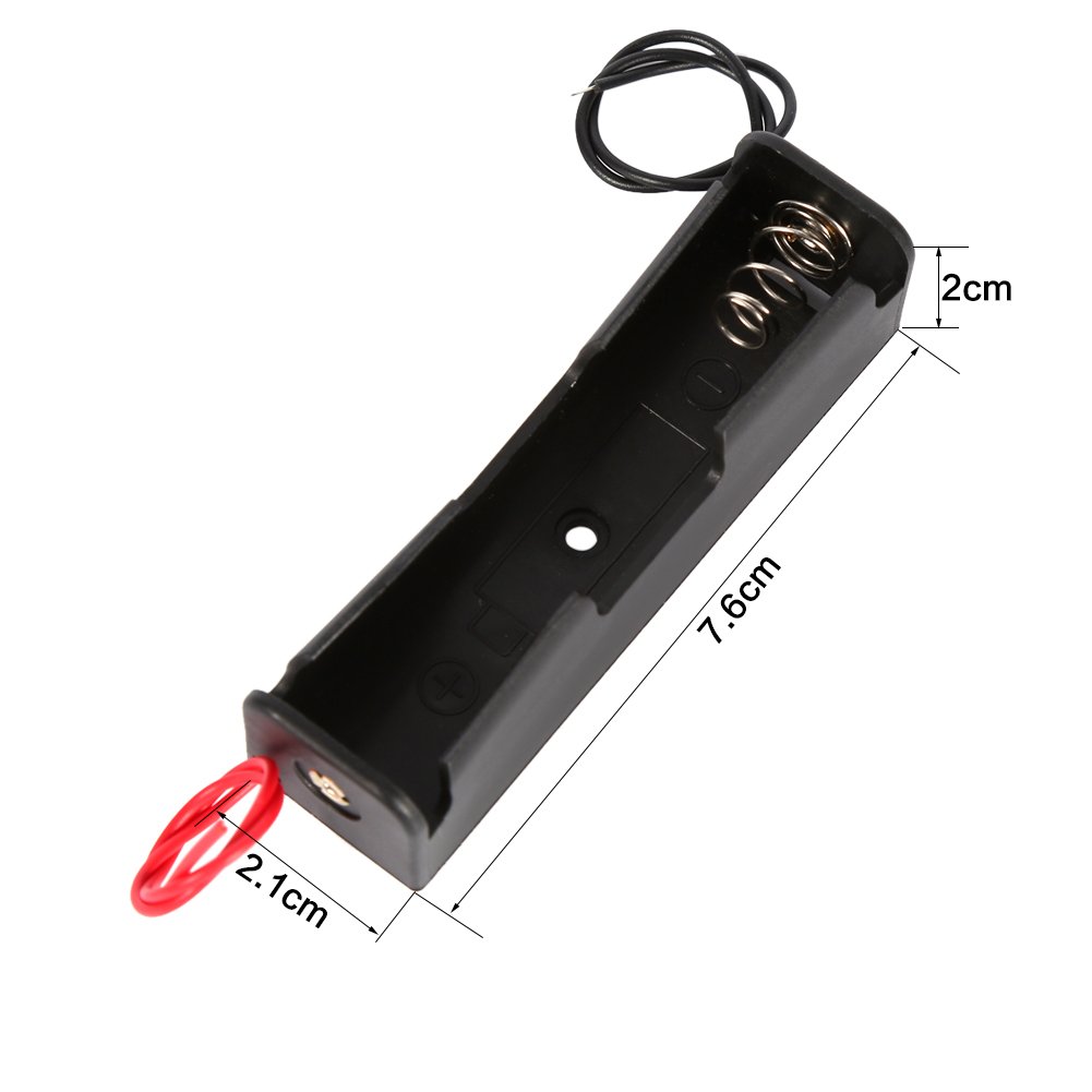 5 sztuk uchwyt baterii, uchwyt baterii z przewodami, plastikowy pojemnik na baterię schowek na 1x18650 bateria, 2.99x0.83x0.79 cala, (baterie nie są dołączone), Uchwyt baterii Uchwyt baterii AA A
