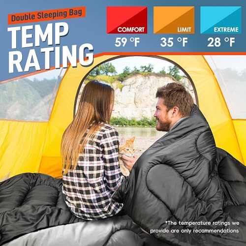 Mereza Double Sleeping Bag For Adults Mens With Pillow thumb #1